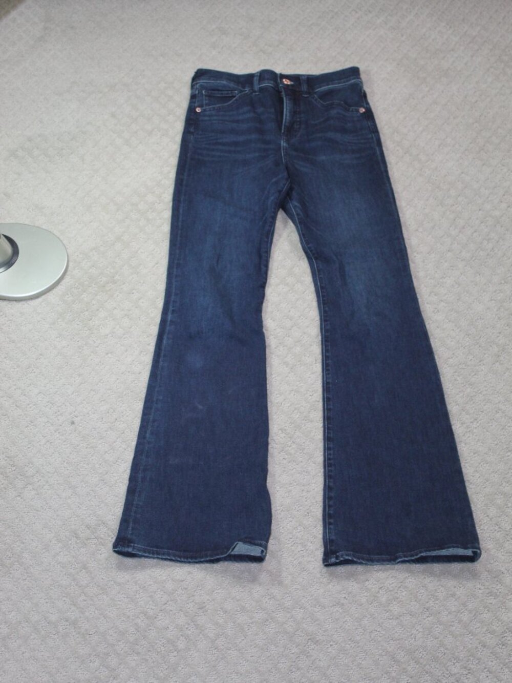 Express Size 2R Dark Blue Flare High Rise Denim Jeans